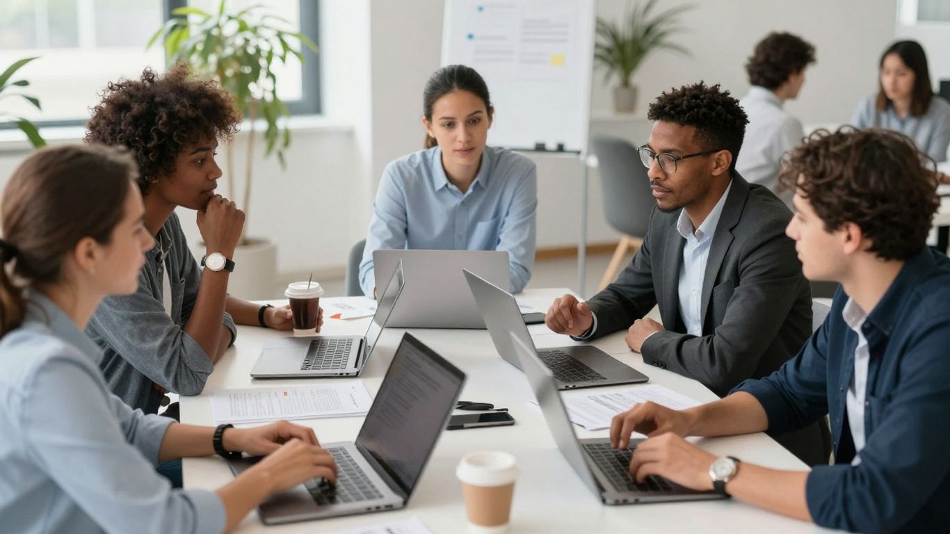 Moderne europäische Arbeitskultur im Büro