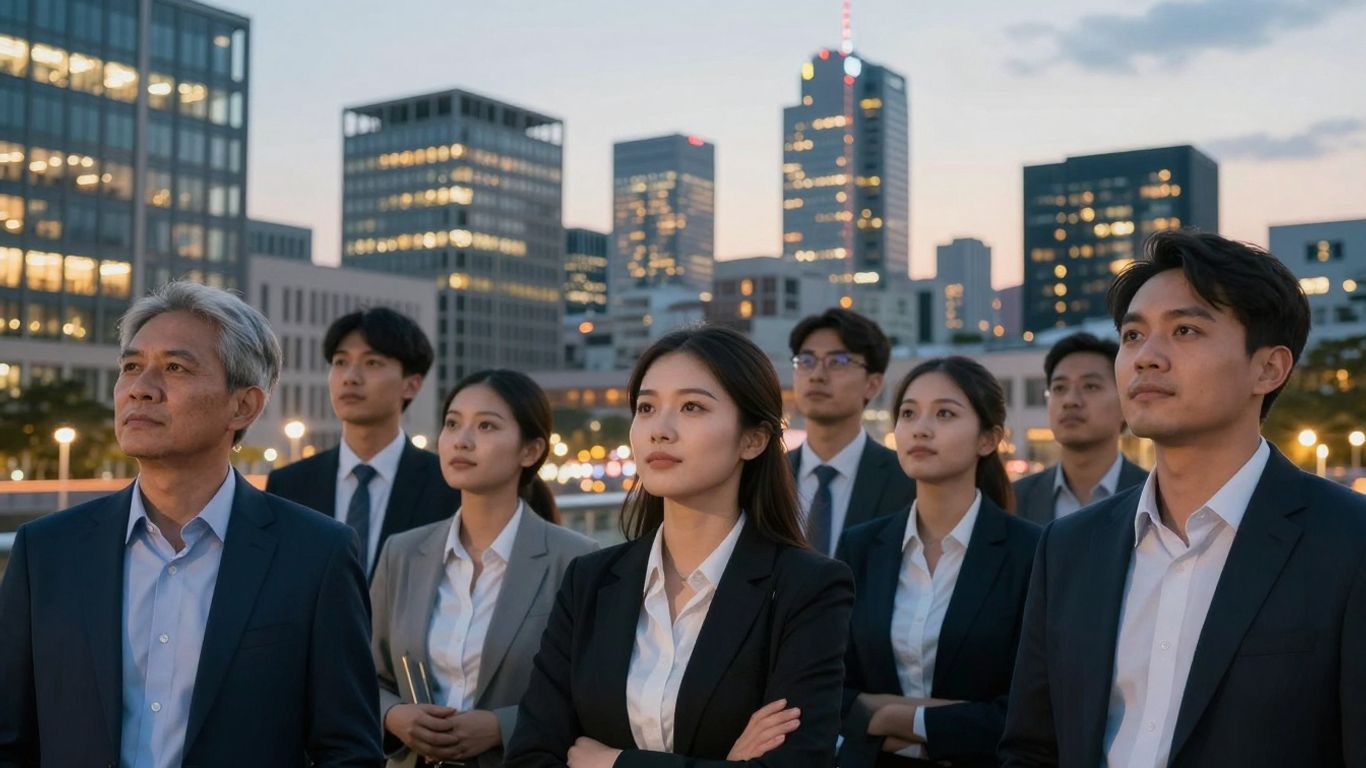 Europäische Stadt mit Unternehmen und Hoffnung